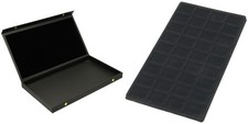 Black Display Case Box Necklace Bracelet w/ Black 36 Compartment Display Tray