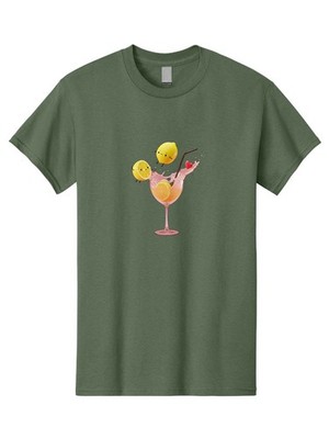 Lemon-Spritzer Mens Graphic Tee, 100% Cotton, Casual Summer Wear