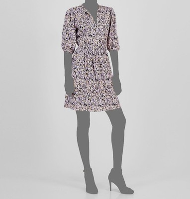 Boss Orange by Hugo Boss Womens Purple Printed Tie-Neck Dorena Dress Size L