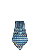 HERM S Men's Silk Tie Blue Pattern 7768 FA. Made In France