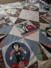 Stunning Unfinished Seasonal Themed Applique/Patchwork Quilt Top 86" X 86"