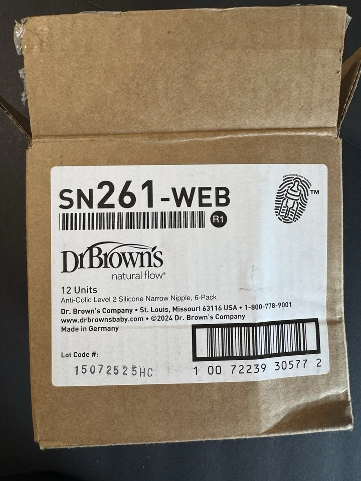 Pezón anticólicos Dr. Brown's Natural Flow nivel 2 mediano 3m+ 12 cajas de 6 (72) Foto 2 de 3