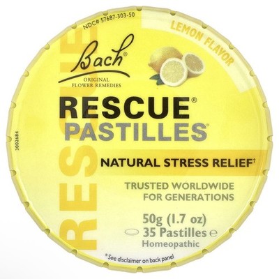 Bach RESCUE PASTILLES Lemon Stress Relief. Exp. 09/27. 12 Pack.