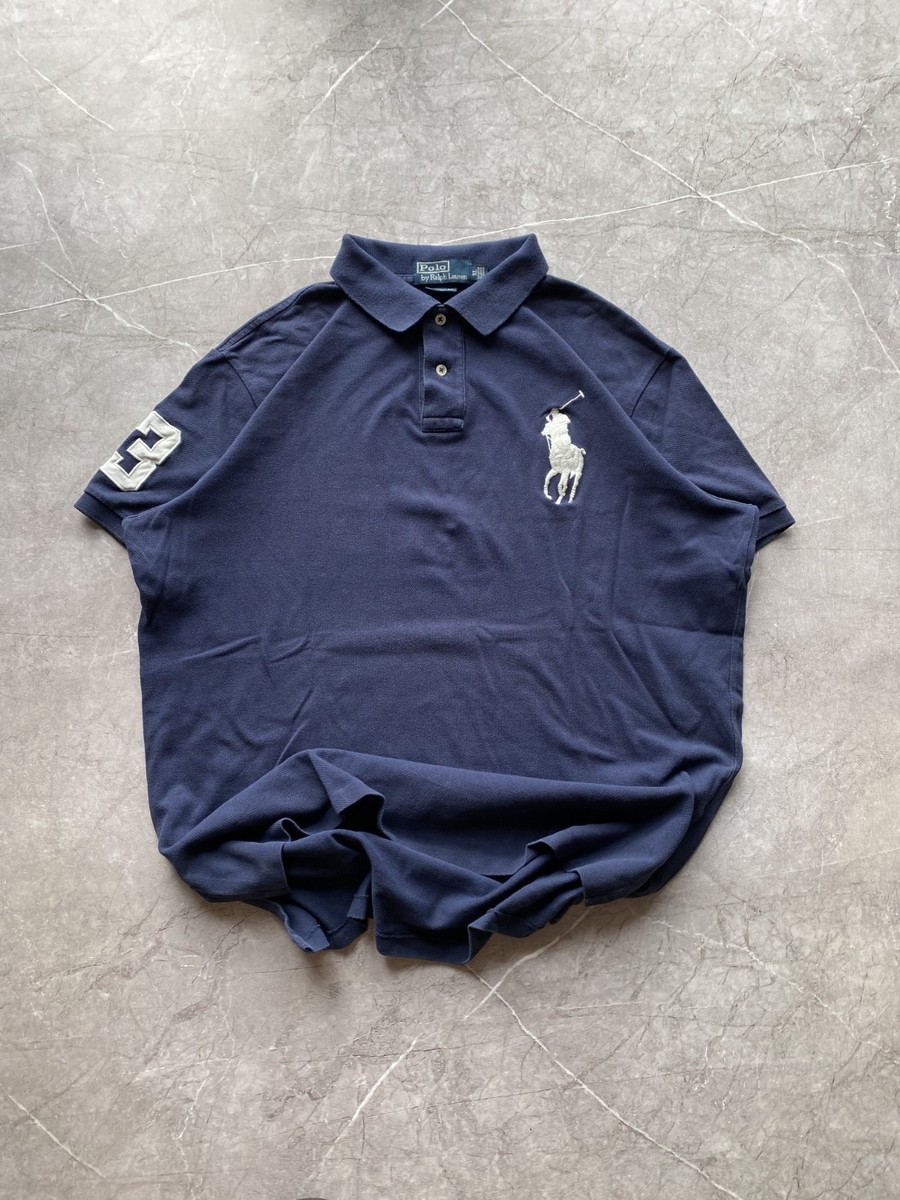 Vintage 90s Polo Ralph Lauren Big Pony #3 Polo Chief Keef Blue