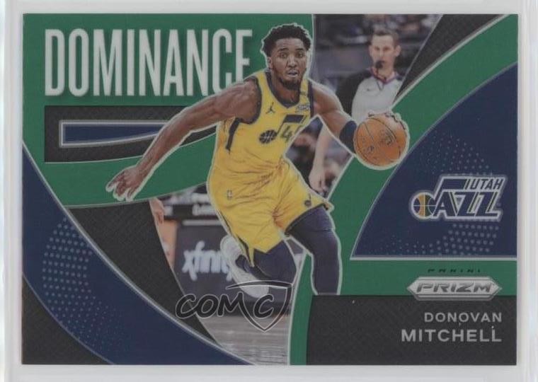2021-22 Panini Prizm Dominance Green Prizm Donovan Mitchell #11 2l4