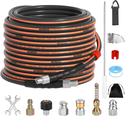 #ad 50FT Sewer Jetter Kit for Pressure Washer 1 4quot; NPT Corner Drain Cleaner Hose 58 $64.05