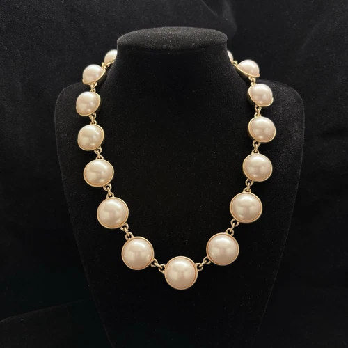 VETEMENTS Collana Vintage Ann Taylor Tono Oro Finta Pera Statement Girocollo Collare 17"