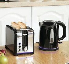 SaleTill 15 Aug 1.7L 3000W Rapid Boil Jug Kettle and2-Slice Toaster Set