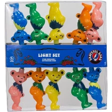 Kurt Adler Indoor/Outdoor String 10-Light Set, Grateful Dead Bears, 11.5'