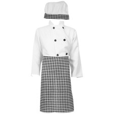 Cooking Costume for Kids Children's Set Chef Hat and Apron Toddler Outfit Coat