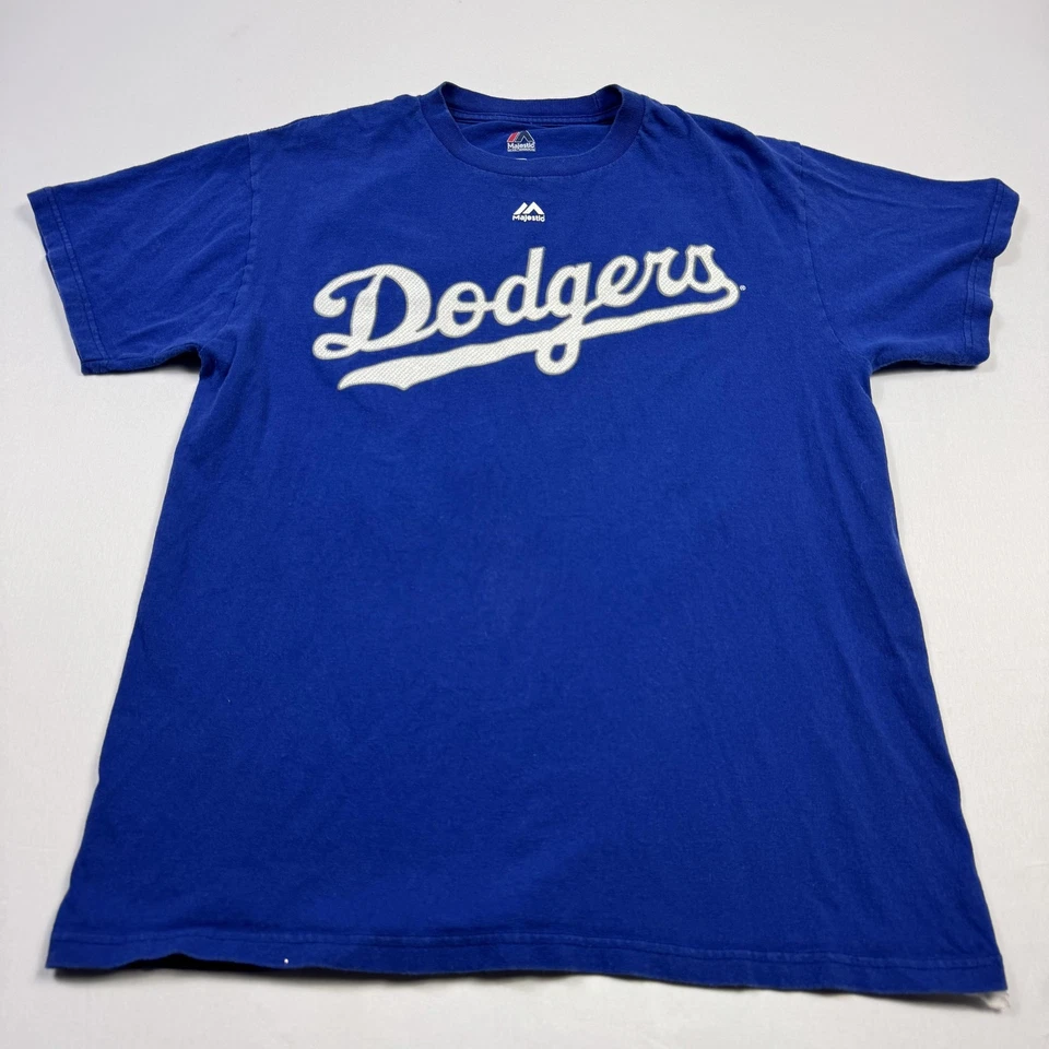 Majestic Los Angeles Dodgers Camisa Para Hombres M Azul MLB Béisbol Kershaw #22 Camiseta Foto 3 de 4