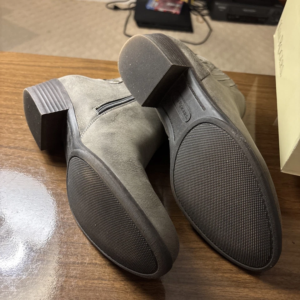 Kim Rogers Western Botines Tacón Bajo Cremallera Lateral Taupe 8.5M Foto 4 de 4