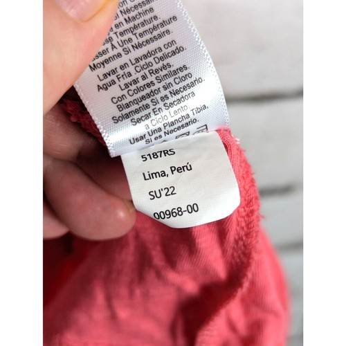 NATION LTD 100% Pima Cotton Blouson T-Shirt Dress Pink Boho Cottage Peru XS - Picture 7 of 7