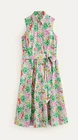 Boden Amy Women's Sleeveless Tropical Paradise Shirt Belted Dress - UK 14 US 10