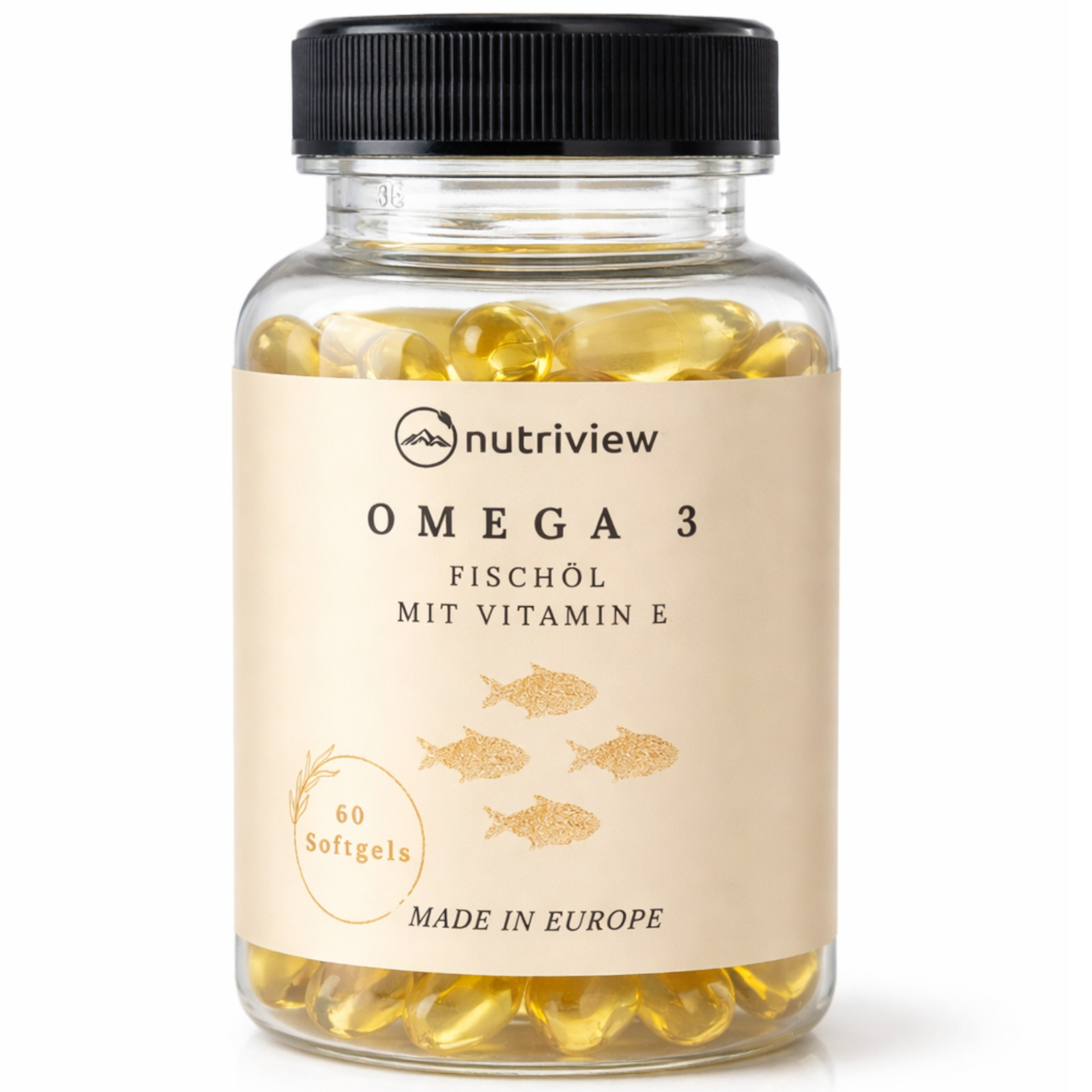Omega 3 Fischöl Kapseln 1000 mg mit Vitamin E - EPA 330 mg - DHA 220 mg