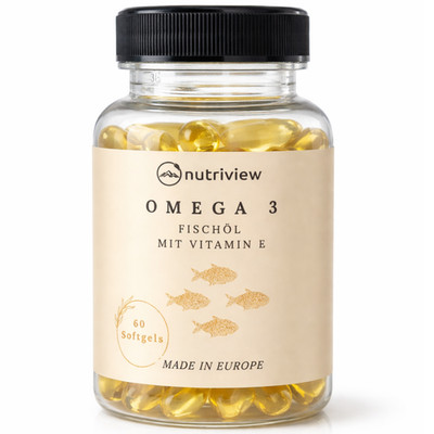 Omega 3 Fischöl Kapseln 1000 mg mit Vitamin E - EPA 330 mg - DHA 220 mg  