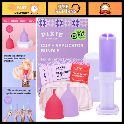 Menstrual Cup Bundle with Applicator - 100% Medical-Grade Silicone, Soft & Reusa