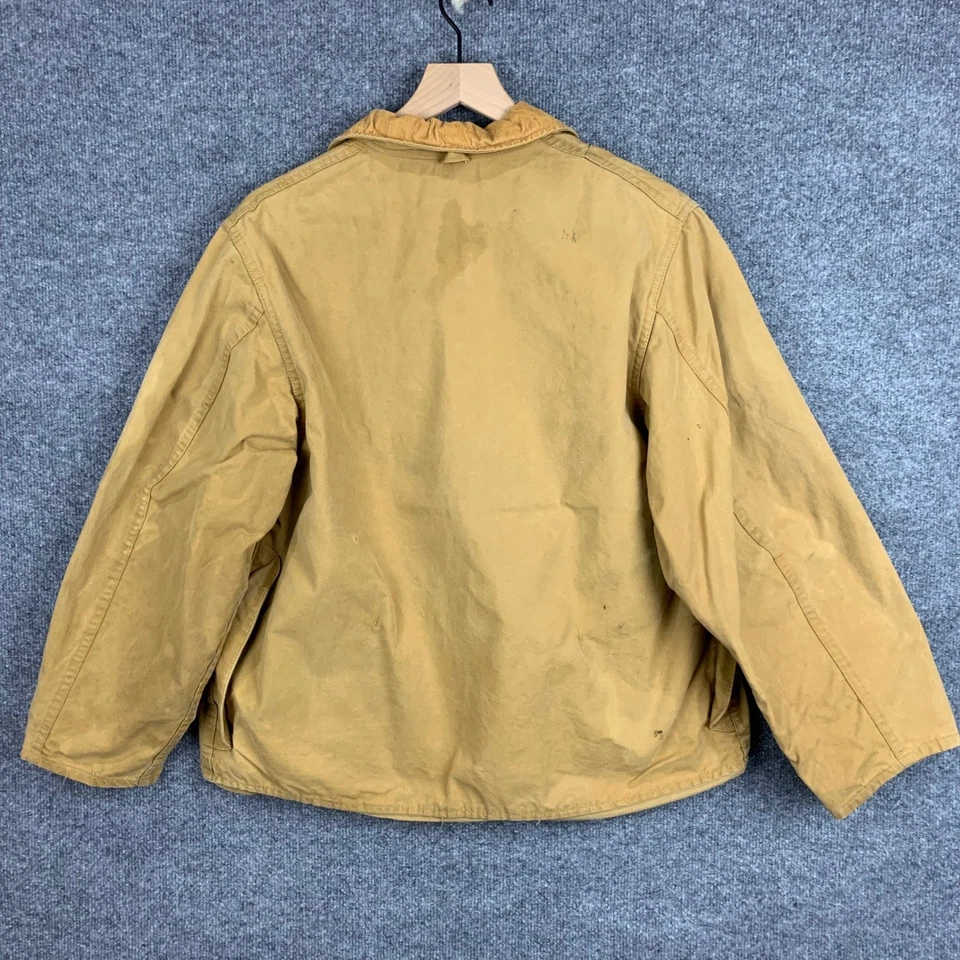 Chaqueta de Colección Pelirroja Para Hombres Marrón Lona Tareas de Granero Forrada a Cuadros Caza Ropa de Trabajo L Foto 3 de 4