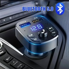 Bluetooth 5.0 FM Transmitter Auto MP3 Player QC3.0 USB Ladegerät Bass Boost LED