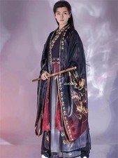 Chinese Hanfu Costume Men Women Halloween Carnival Cosplay Party Outfit Printed