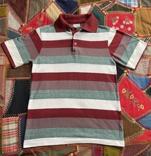 Vintage 60s Striped Rugby Polo Shirt Sears Collared M Mod T-Shirt 70s USA Red