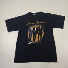 Vintage Jonas Brothers Tour 2008 Shirt Youth Small Black Band Graphic Tee 2000s