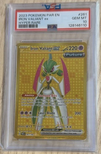 2023 POKEMON PAR EN-PARADOX RIFT HYPER RARE #261 IRON VALIANT EX PSA 10