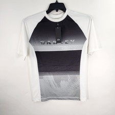 Oakley Asymmetrical Dynamic Stripe Shirt Men's M White Performance Fit Rash