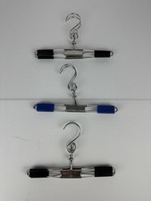 3 Vintage Pants Skirt Hangers Metal Clamp Non Slip USA