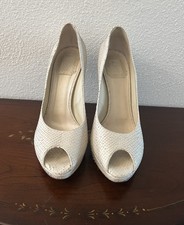 Dior Women Shoes Peep Toe Heels Off White Siz...