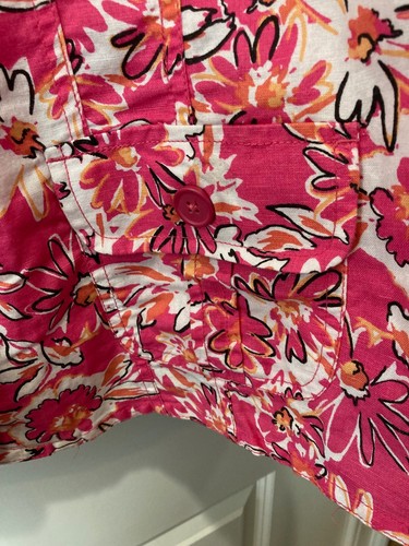 Studio Works Woman Floral Jacket 3X Pink Linen Cotton Blend Spring Plus Layering - Picture 6 of 9