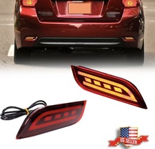 2PCS Red LED Rear Bumper Foglight Brake Tail Lights For 2008-up Subaru Impreza
