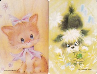 GENUINE 70'S SWAP CARDS 2 SINGLE DOGS N CATS #10