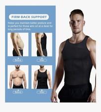 Men Gynecomastia Compression Shirts Slimming Undershirt Tank Top Abs Body Shaper