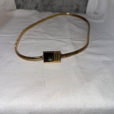 80s skinny GoldTone Classic Vintage stretch snake waist belt 36" total length