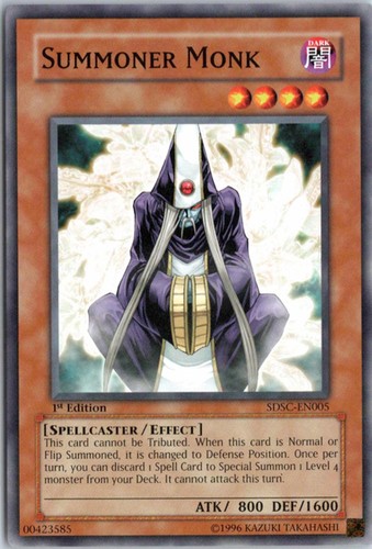 Summoner Monk [1st Edition] SDSC-EN005 YuGiOh Structure Deck: Spellcaster's Command card