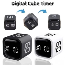 Digital Cube Timer Desk Rechargeable Productivity Timer Countdown Flip Time New