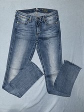 Women  s 7 For All Mankind Blue Straight Jeans Size 29 NWOT