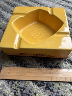 Benson And Hedges Yellow Ceramic Pub Ashtray By HCW Prompots GT Britain Man Cave
