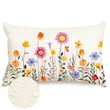 Spring Summer Outdoor Pillow Covers 12x20 20" x 12" Pack of 1 Wildflower