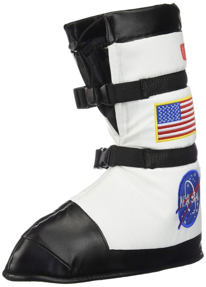 Aeromax Astronaut Boots, Size Medium, White, with NASA patches M
