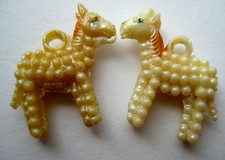 VINTAGE Celluloid Pearly HORSE Charm Cracker Jack Prize Lot