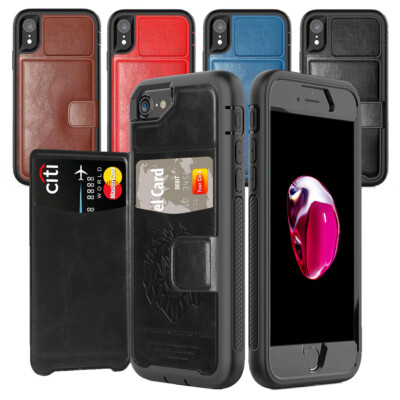 Hülle für iPhone SE 2. 2020 / iPhone 6 7 8 Stoßfest Leder Gummi Bumper Cover