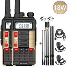 2X BAOFENG UV10R FM DUAL BAND U/VHF 2-WAY RADIO LONG RANGE HAM WALKIE TALKIE KIT