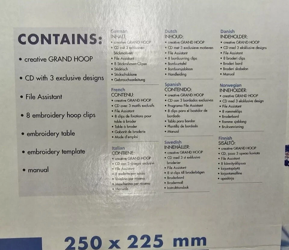 Pfaff Creative Grand Hoop 2100 Series 250 x 225mm - Image 3 of 3