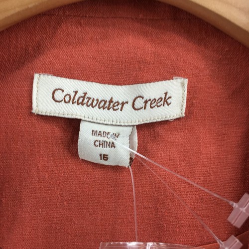 Coldwater Creek Blazer Womens 16 Copper Long Sleeve Collared Button Front NEW - Picture 12 of 16