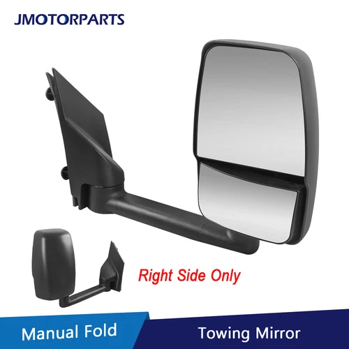 Passenger Tow Mirror For 2003-2017 Chevy Express GMC Savana Van Manual Folding