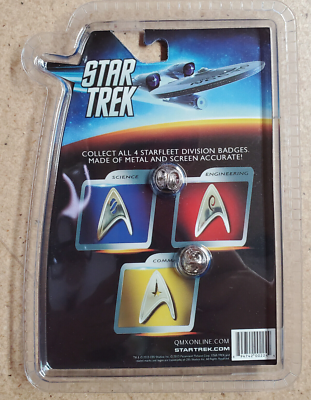 Star Trek 2009 Movie Sectional Uniform QMX Pin Back Badge Set of 4