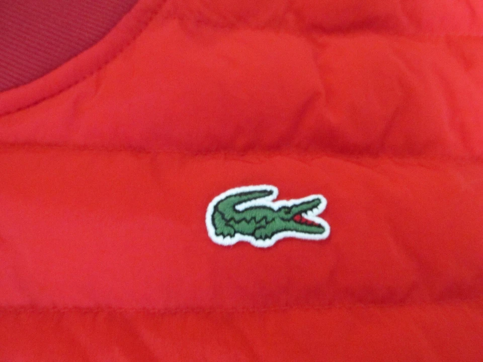 NEW Lacoste Lightweight Water Resistant Puffer Vest Mens L Red BH1931 $200.00 - Image 2 of 4
