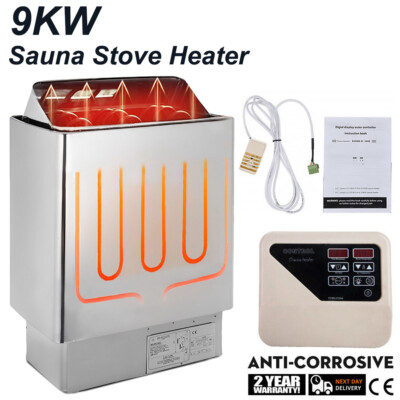 9KW,Sauna Heater Stove,220-240V,Stainless Steel,Digital Control, Free Shipping